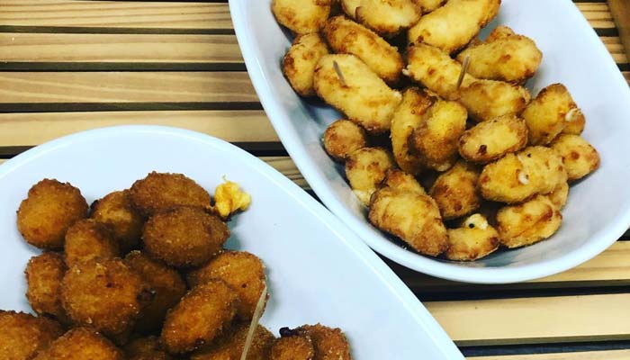 White and yellow cheese curds at Clear Water Harbor restaurant and bar in Waupaca, WI