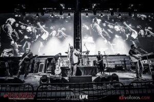 A band performs on stage at Clear Water Harbor Restaurant Bar, Waupaca, Wisconsin.